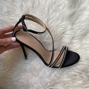 Stunning Satin Rhinestone Sandal _Black_Marciano
